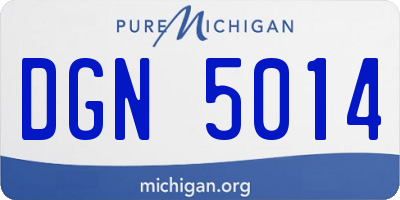 MI license plate DGN5014