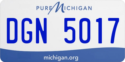 MI license plate DGN5017