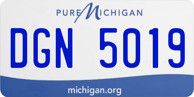 MI license plate DGN5019