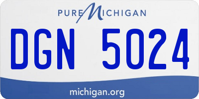 MI license plate DGN5024
