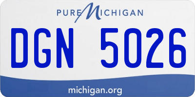 MI license plate DGN5026