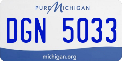 MI license plate DGN5033