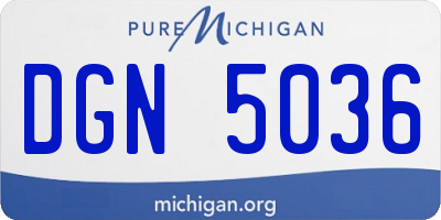 MI license plate DGN5036