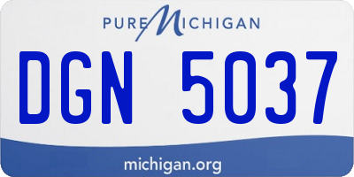 MI license plate DGN5037