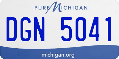 MI license plate DGN5041