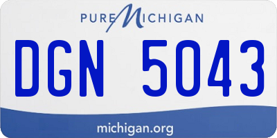 MI license plate DGN5043
