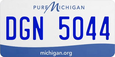 MI license plate DGN5044