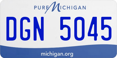 MI license plate DGN5045