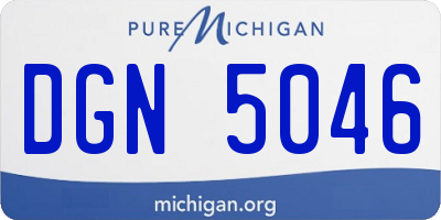 MI license plate DGN5046