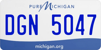 MI license plate DGN5047