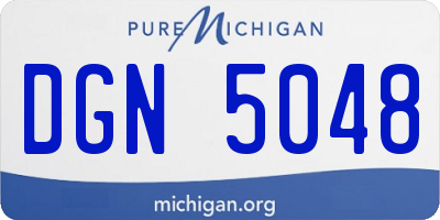 MI license plate DGN5048
