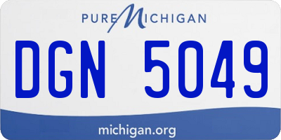 MI license plate DGN5049