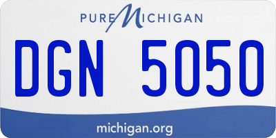 MI license plate DGN5050