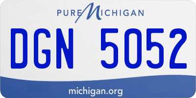 MI license plate DGN5052