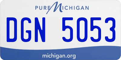 MI license plate DGN5053