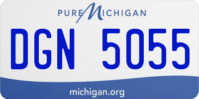 MI license plate DGN5055