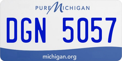 MI license plate DGN5057