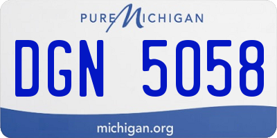MI license plate DGN5058
