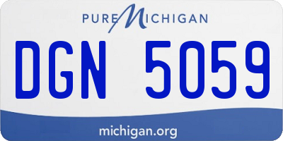 MI license plate DGN5059
