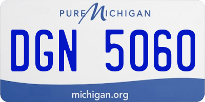 MI license plate DGN5060