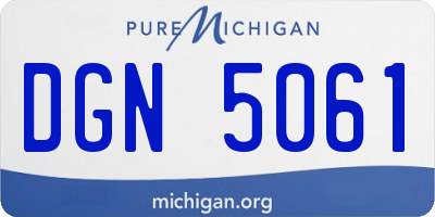 MI license plate DGN5061