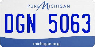 MI license plate DGN5063