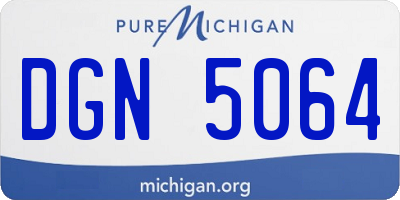 MI license plate DGN5064