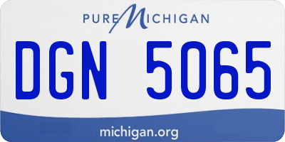 MI license plate DGN5065