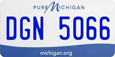 MI license plate DGN5066