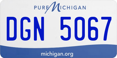 MI license plate DGN5067