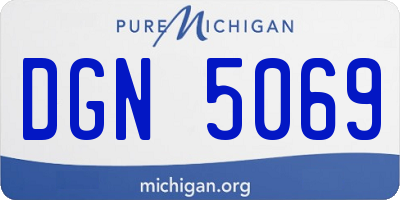 MI license plate DGN5069