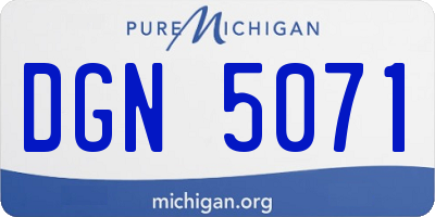 MI license plate DGN5071