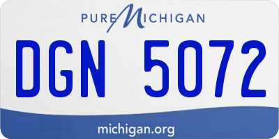 MI license plate DGN5072