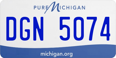 MI license plate DGN5074