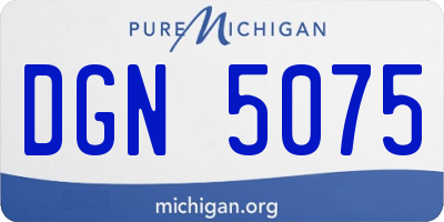 MI license plate DGN5075