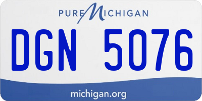 MI license plate DGN5076