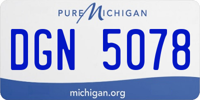 MI license plate DGN5078
