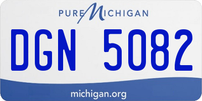 MI license plate DGN5082