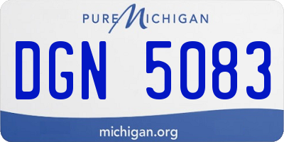 MI license plate DGN5083