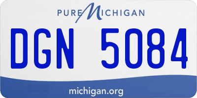 MI license plate DGN5084