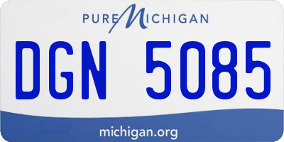 MI license plate DGN5085