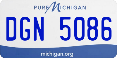 MI license plate DGN5086