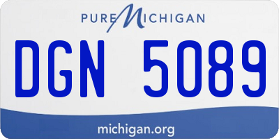 MI license plate DGN5089