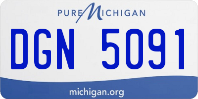 MI license plate DGN5091