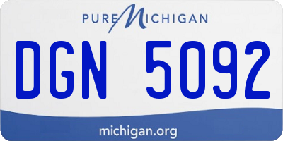MI license plate DGN5092