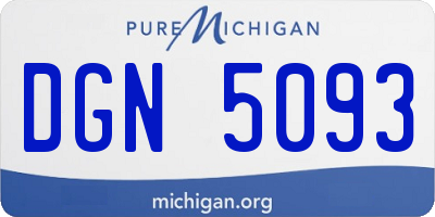 MI license plate DGN5093