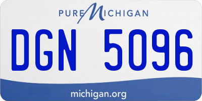 MI license plate DGN5096