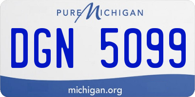 MI license plate DGN5099
