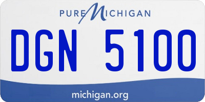MI license plate DGN5100