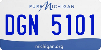 MI license plate DGN5101